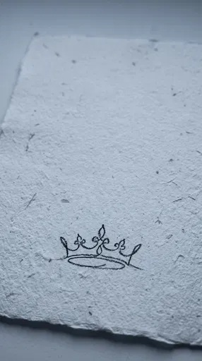 Minimalist Charcoal Crown on Handmade Paper