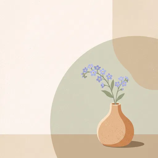 Myosotis Flowers in Ceramic Bud Vase