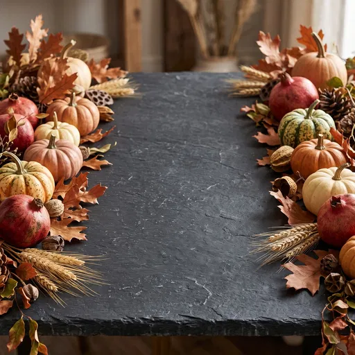 Autumn Harvest Frame on Slate Counter