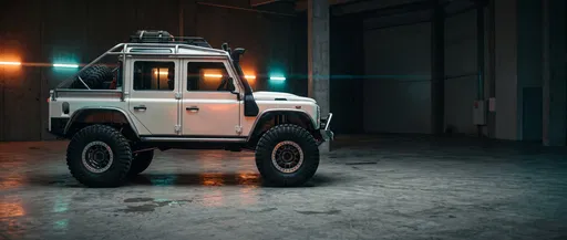 White Off-Road Truck in Concrete Studio