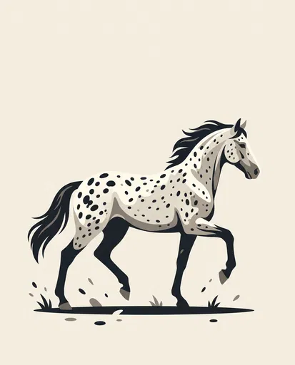 Modern Flat Leopard Appaloosa Horse Illustration