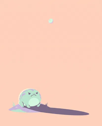 Grumpy Pastel Rain Frog Illustration