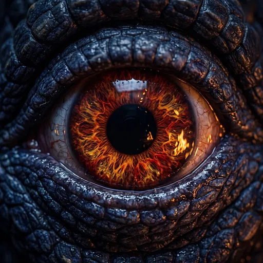 Close-Up of Monster Reptilian Eye