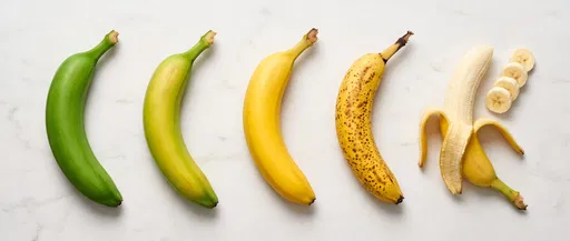 Banana Ripening Stages Flat Lay