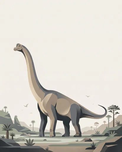 Flat Vector Illustration of Brachiosaurus
