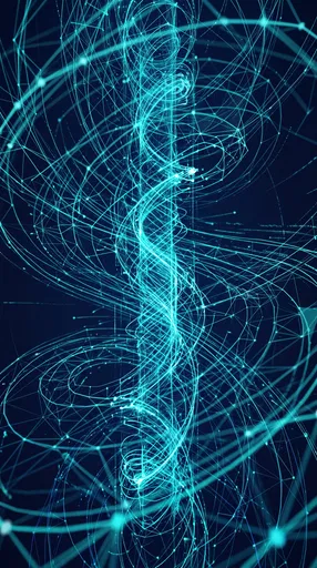 Glowing Cyan Neural Plexus Spiral Background