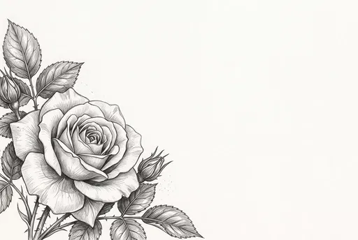 Graphite Rose Corner Illustration