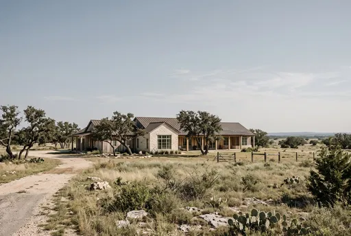 Modern Texas Limestone and Timber Ranch House