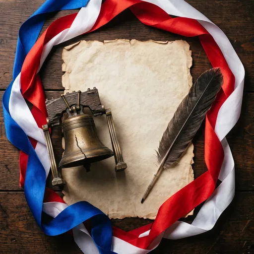 Liberty Bell Replica on Blank Aged Parchment