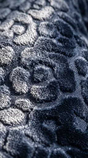 Macro Blue Velvet Leopard Print Textile