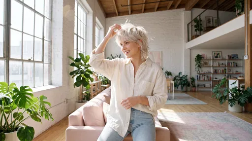 Blonde Woman With Short Shag In Loft