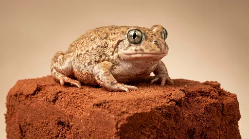 Desert Frog on Red Sand Block