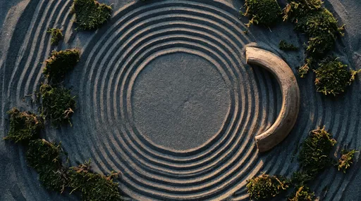 Zen Slate Sand Ripples Flatlay