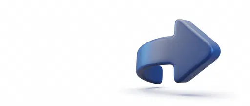 Blue 3D Curved Forward Arrow Icon