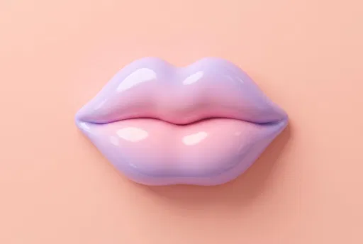 Glossy Pastel 3D Sculptural Lips