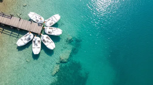 Aerial View of Swan Boats at Dock