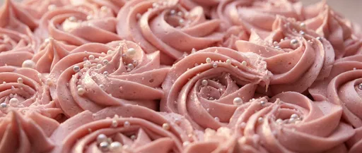 Macro Pink Buttercream Frosting Swirls