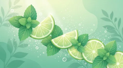 Refreshing Mint Leaves and Lime Illustration