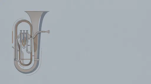 Minimalist Baritone Horn Illustration with Copy Space