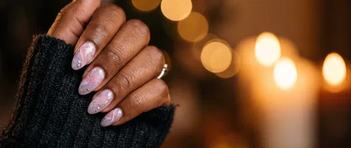 Pastel Marble Nail Art Close-Up