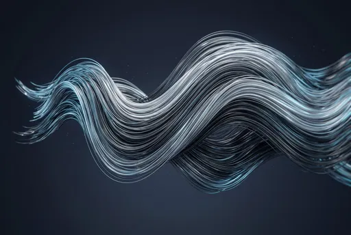 Abstract Silver Metallic Wave Strands