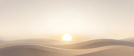 Minimalist Desert Dunes and Glowing Sun