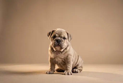Fawn British Bulldog Puppy Studio Portrait