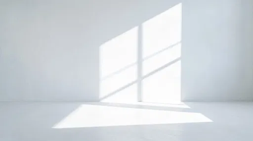 Minimalist White Room with Window Shadow