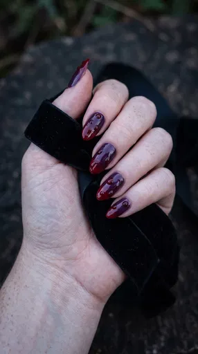 Gothic Ombre Manicure With 3D Droplets