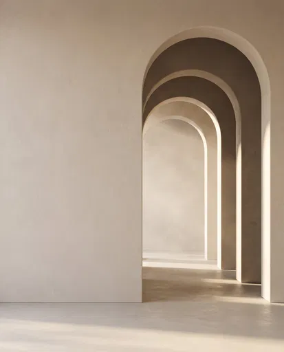 Minimalist Beige Plaster Arches Background