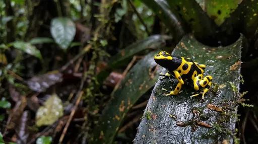 Yellow and Black Poison Dart Frog
