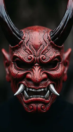 Close-Up of Crimson Devil Mask