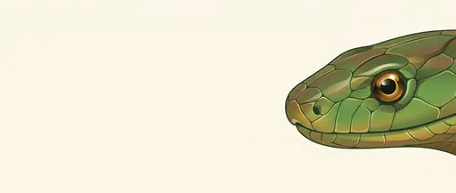 Green Mamba Head Illustration With Copy Space