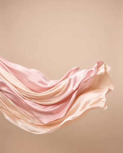Billowing Pink and Cream Silk Fabric