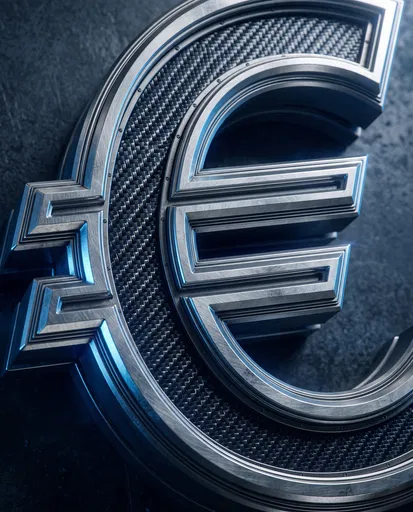 Metallic Carbon Fiber Euro Symbol
