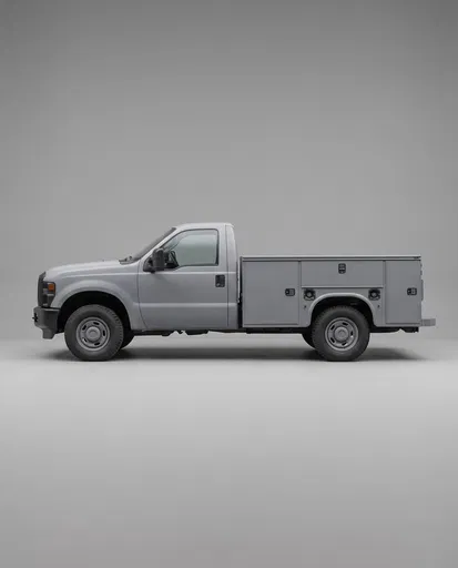 Grey Commercial Utility Truck Side Profile