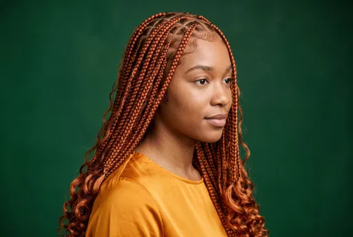 Young Woman With Copper Knotless Braids