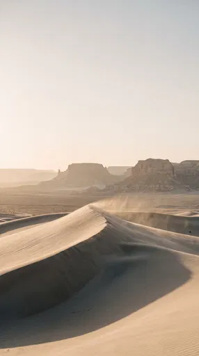 Minimalist Desert Dune Ridge at Sunset