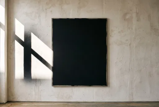 Matte Black Canvas on Plaster Wall