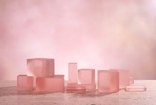 Pink Frosted Acrylic Blocks Studio Background