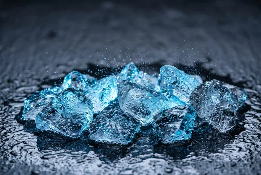 Blue Backlit Ice Shards on Dark Slate