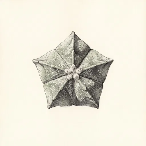 Botanical Drawing of Five-Ribbed Cactus