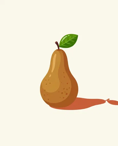 Minimal Bosc Pear Graphic Clipart