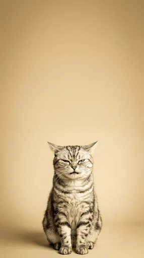 Skeptical Tabby Cat Studio Portrait