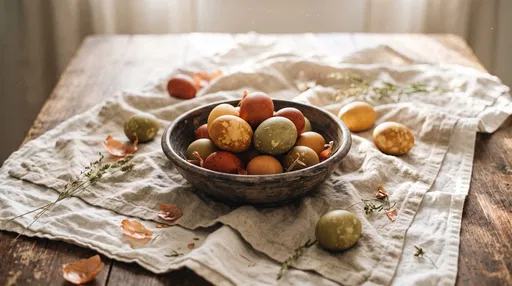 Rustic Bowl of Naturally Dyed Easter Eggs