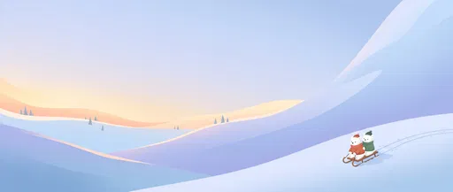 Cute Polar Bears Sledding on Snowy Hills