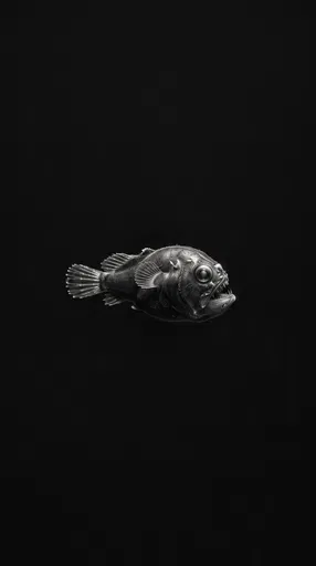 Monochrome Deep Sea Anglerfish Specimen