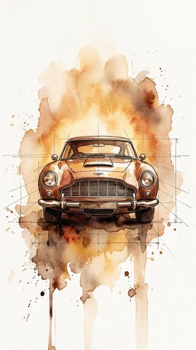 Watercolor Sketch of Classic Grand Tourer
