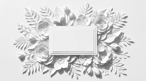 White Paper Cut Floral Frame Background