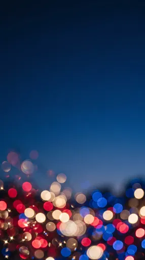 Red White and Blue Bokeh Twilight Background